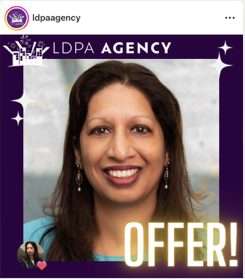 LDPA Agency announcing Amelya's role